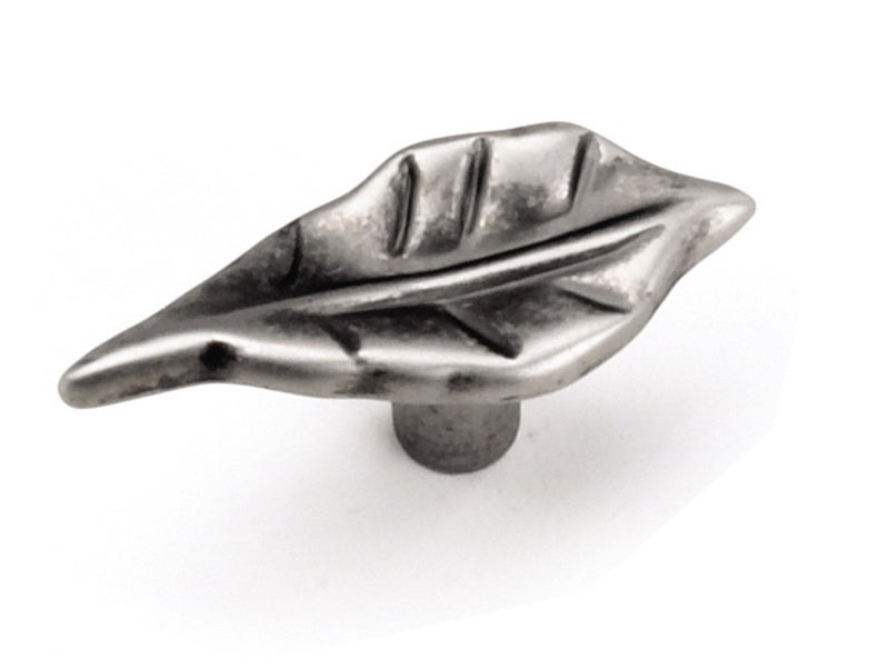 Laurey 24906 Cabinet Hardware 2Inch Leaf Knob Antique Pewter