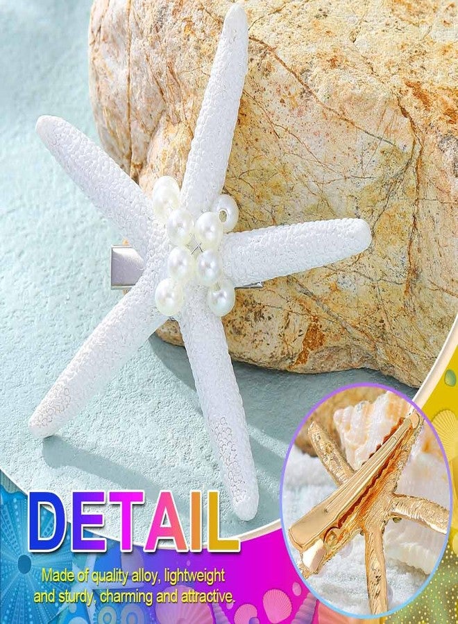 CAKURE Starfish Hair Clip Pearl Mermaid Hair Clips Seashell Hair Accessories for Women and Girls (Pack of 3) - Image 4
