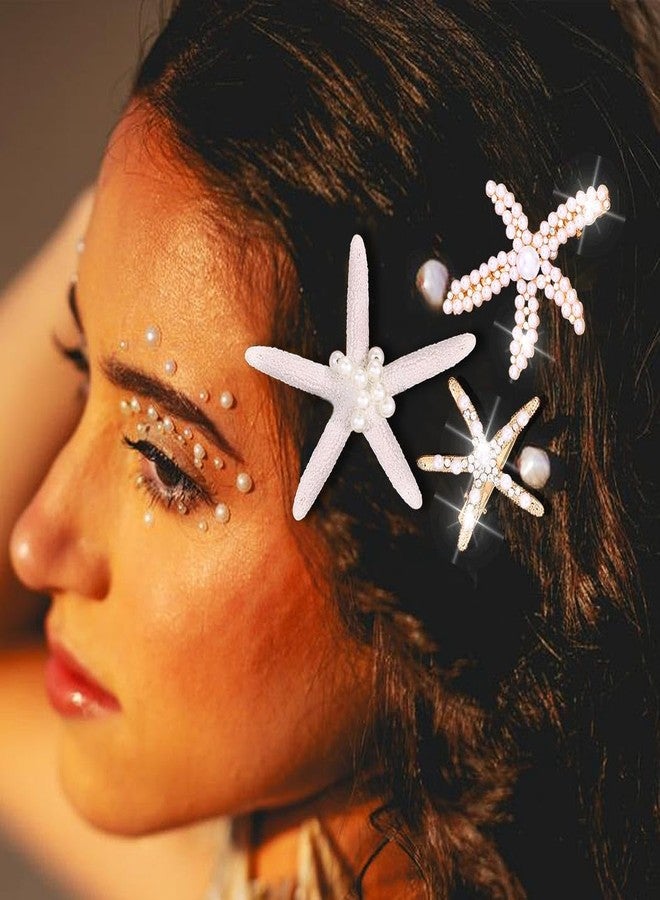CAKURE Starfish Hair Clip Pearl Mermaid Hair Clips Seashell Hair Accessories for Women and Girls (Pack of 3) - Image 3