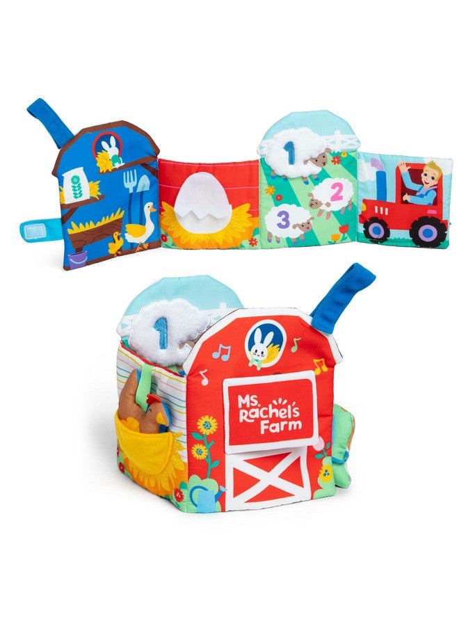 Ms. Rachel مزرعة التعلم الحسية الرسمية للسيدة راشيل، كتاب أطفال ناعم قابل للطي مع بقرة محشوة، ألعاب تعليمية للأطفال من عمر 3 أشهر إلى 18 شهرًا - Image 1