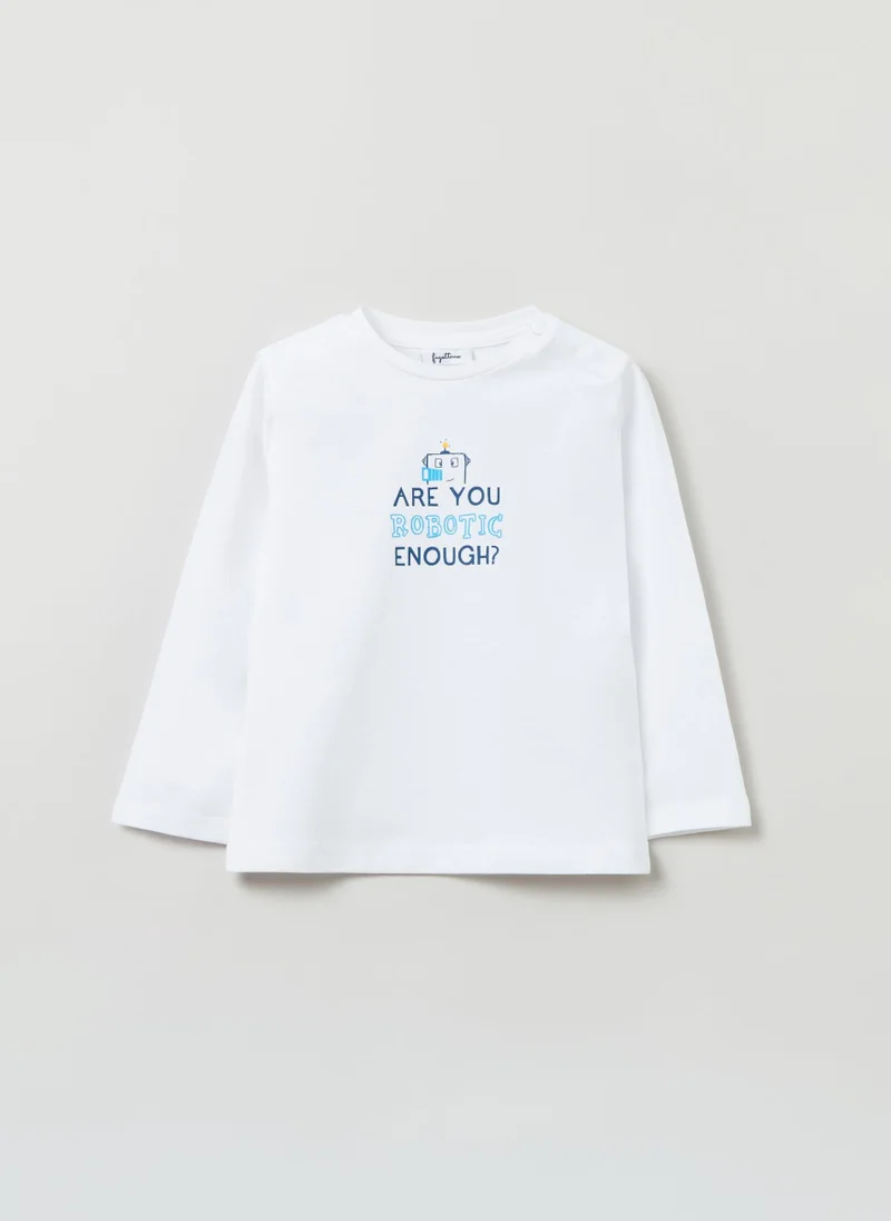 Ovs Ovs Baby Boy Robotic Slogan Print Long Sleeve T-Shirt
