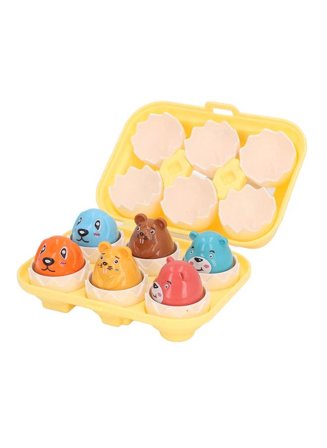 6PCS Egg Shape Matching Toy Set Realistic Early Educational Twist for Children DF32