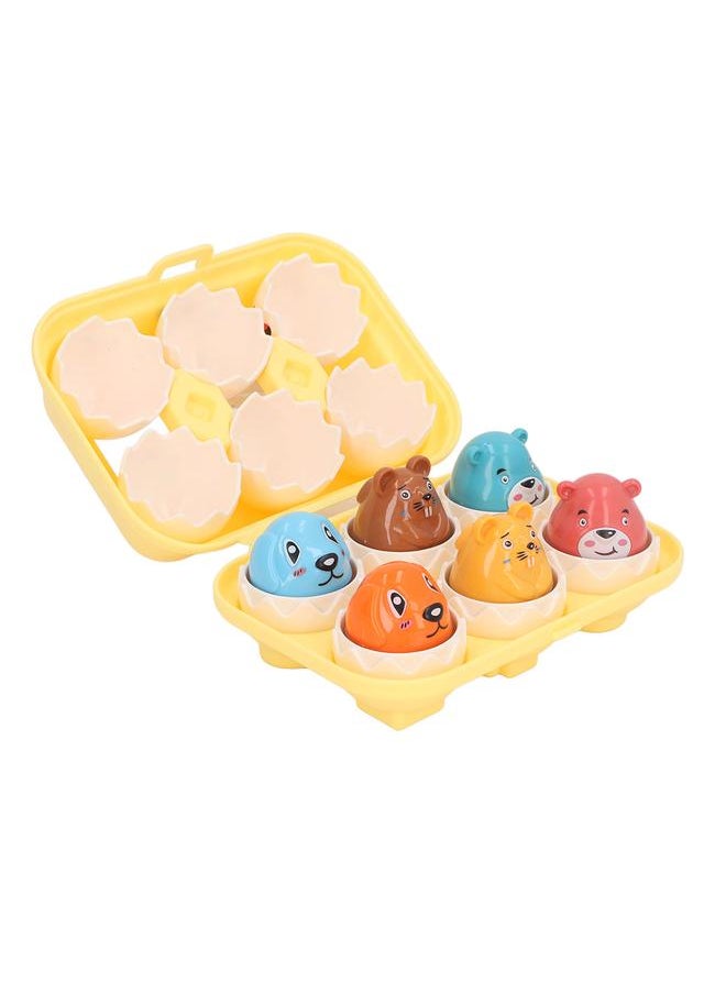 6PCS Egg Shape Matching Toy Set Realistic Early Educational Twist for Children DF32