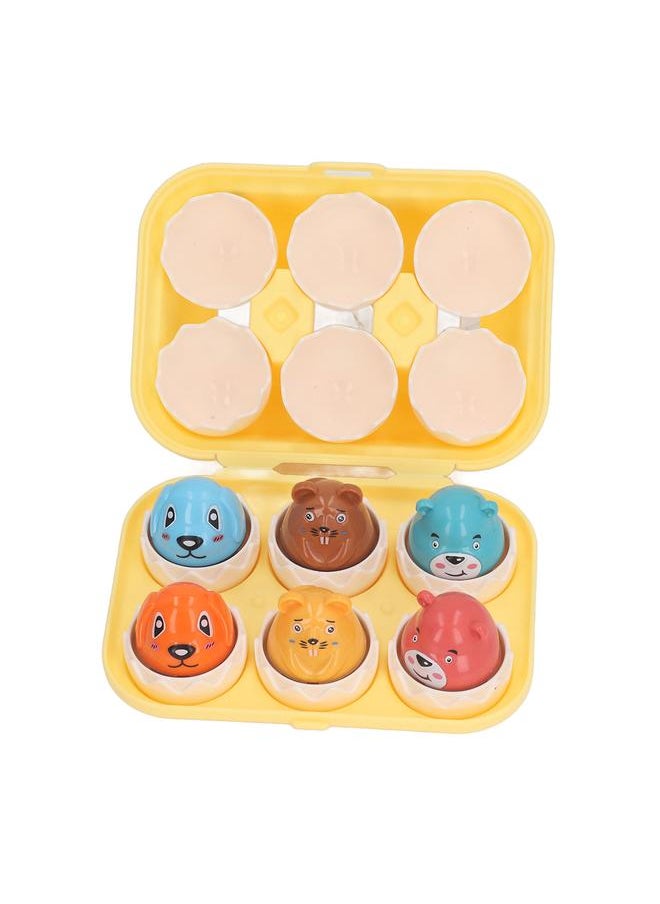 6PCS Egg Shape Matching Toy Set Realistic Early Educational Twist for Children DF32