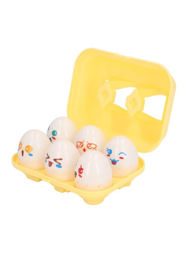 6PCS Egg Shape Matching Toy Set Realistic Early Educational Twist for Children DF32