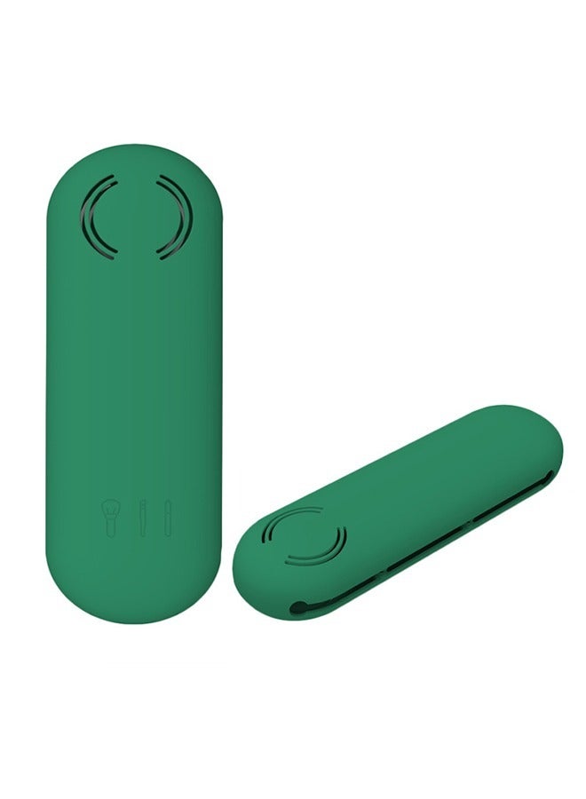 Silicon Portable Oblique Opening Makeup Brush Holder Green - Image 3