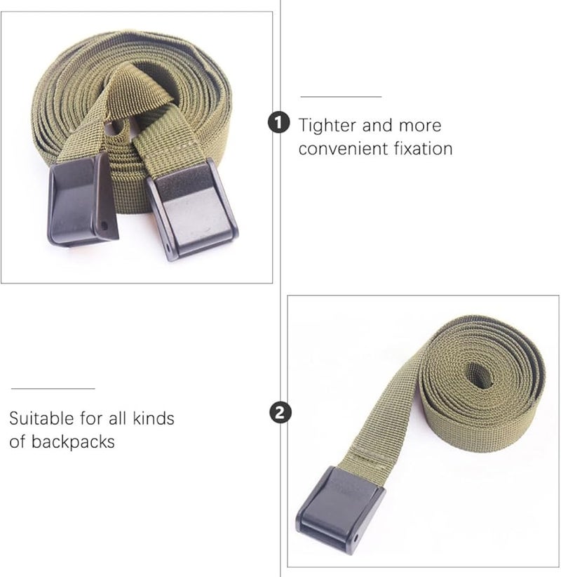 3pcs Military Green Tie Down Straps with Buckle for Camping Backpack Cargo Securing Quick Tightening - Image 4