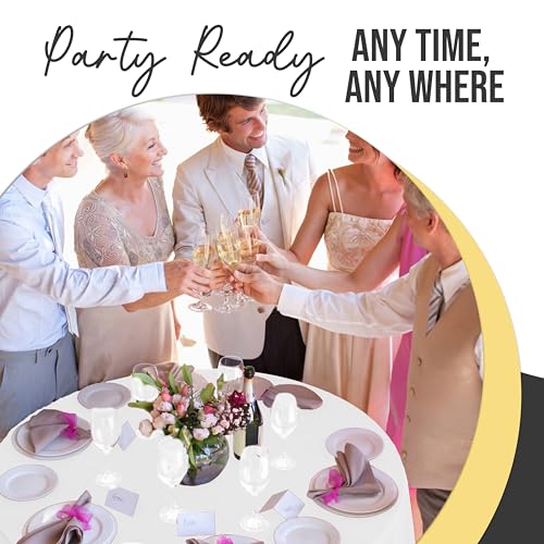Exquisite 66% Thicker Premium White Round Tablecloth 0.5 Mil 12 Pack Plastic Table Cloth Disposable 84 Inch Round Plastic Tablecloth Won't Tear Easily Like Cheap Thin Brands - Image 4