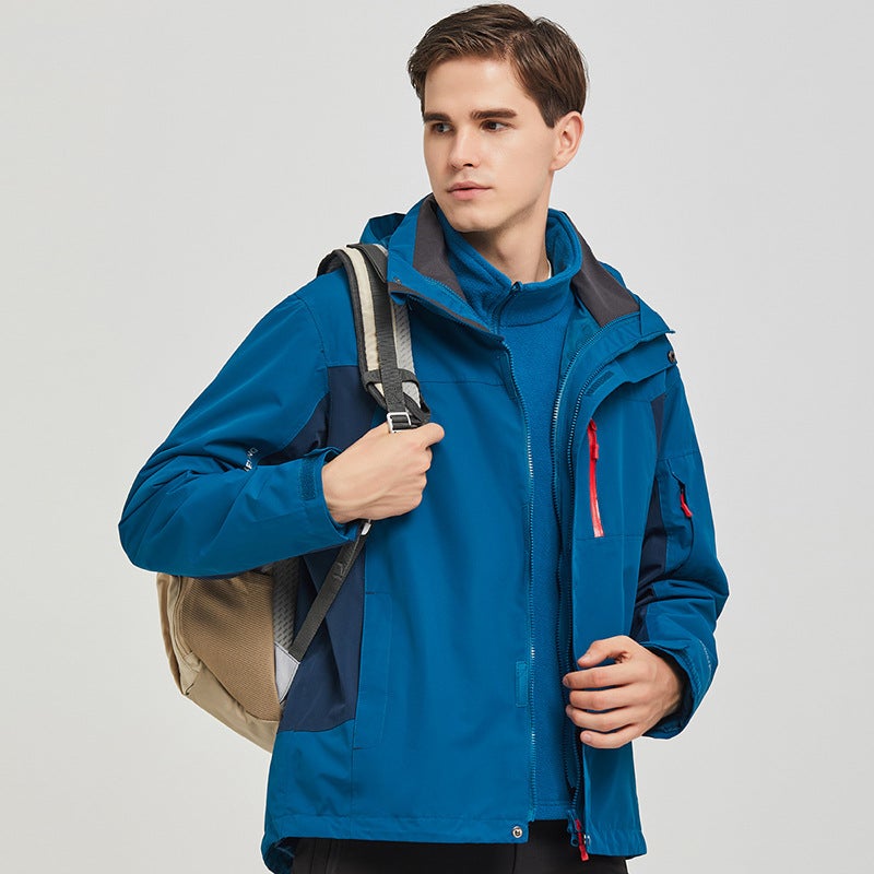 Three-In-One Jacket For Men And Women In Outdoor Windproof And Waterproof Removable Liner Mountaineering Jacket - Image 2