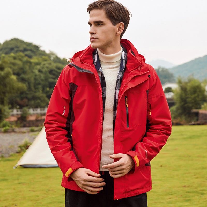 Three-In-One Jacket For Men And Women In Outdoor Windproof And Waterproof Removable Liner Mountaineering Jacket - Image 5