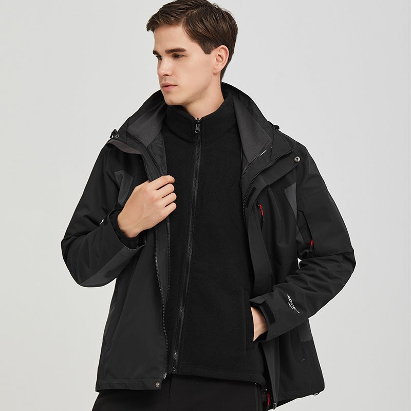 Three-In-One Jacket For Men And Women In Outdoor Windproof And Waterproof Removable Liner Mountaineering Jacket - Image 3
