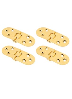 Thoraya 4 Sets 180 Degree Flap Hinge 0.09in Thickness Metal Folding Flip Top Hinge for Folding Table Sewing Machine Bright Gold  - Image 5