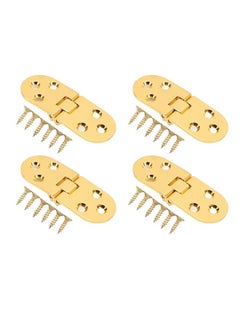 Thoraya 4 Sets 180 Degree Flap Hinge 0.09in Thickness Metal Folding Flip Top Hinge for Folding Table Sewing Machine Bright Gold  - Image 2