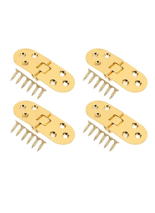 4 Sets 180 Degree Flap Hinge 0.09in Thickness Metal Folding Flip Top Hinge for Folding Table Sewing Machine Bright Gold