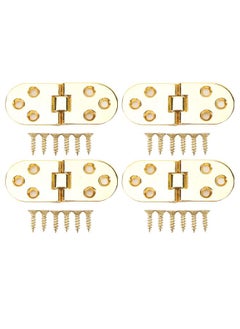 Thoraya 4 Sets 180 Degree Flap Hinge 0.09in Thickness Metal Folding Flip Top Hinge for Folding Table Sewing Machine Bright Gold  - Image 1