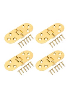 Thoraya 4 Sets 180 Degree Flap Hinge 0.09in Thickness Metal Folding Flip Top Hinge for Folding Table Sewing Machine Bright Gold  - Image 3