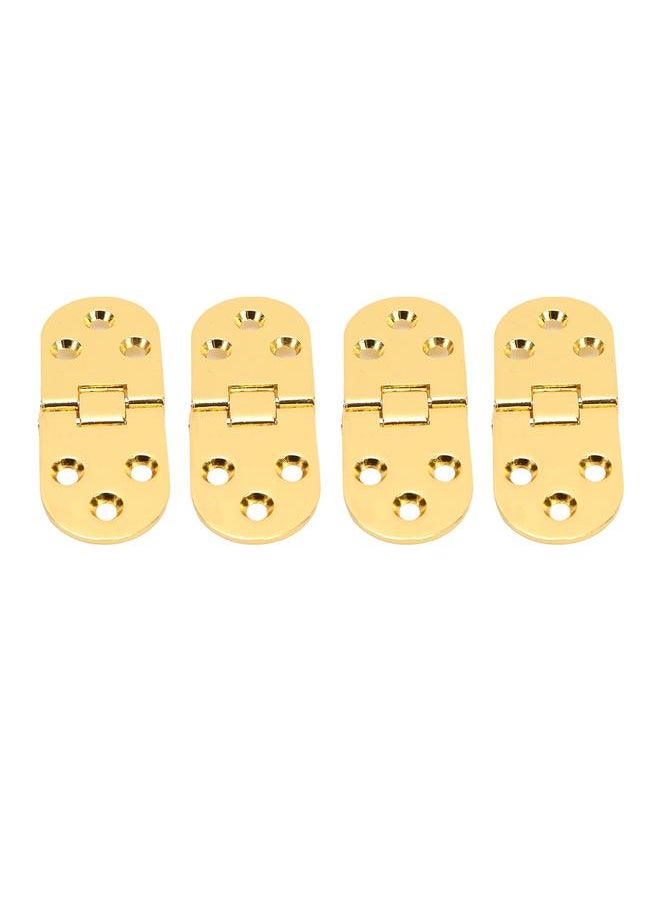 4 Sets 180 Degree Flap Hinge 0.09in Thickness Metal Folding Flip Top Hinge for Folding Table Sewing Machine Bright Gold