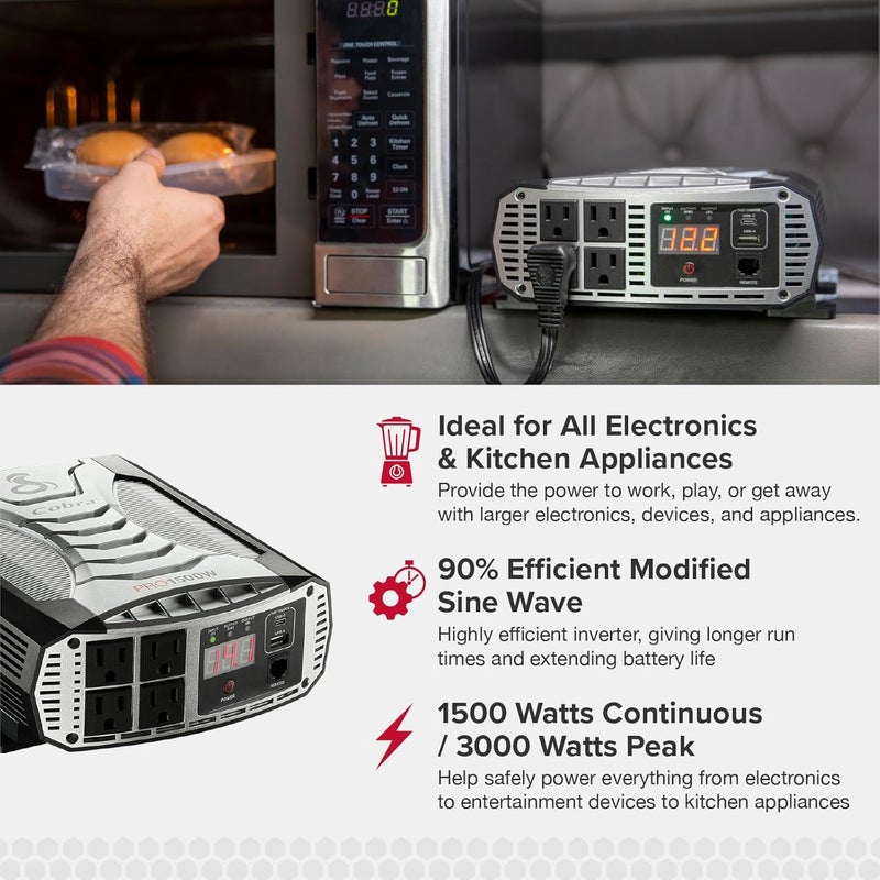 Cobra Pro 1500W Professional Grade Power Inverter - Image 3