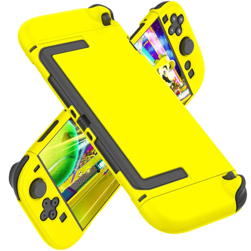 COMCOOL Dockable Case for Nintendo Switch 2 2025 - [Military Grade Drop Protection] Slim Shockproof with Anti-Fingerprint Switch 2 Protective Cover - Yellow - Image 1