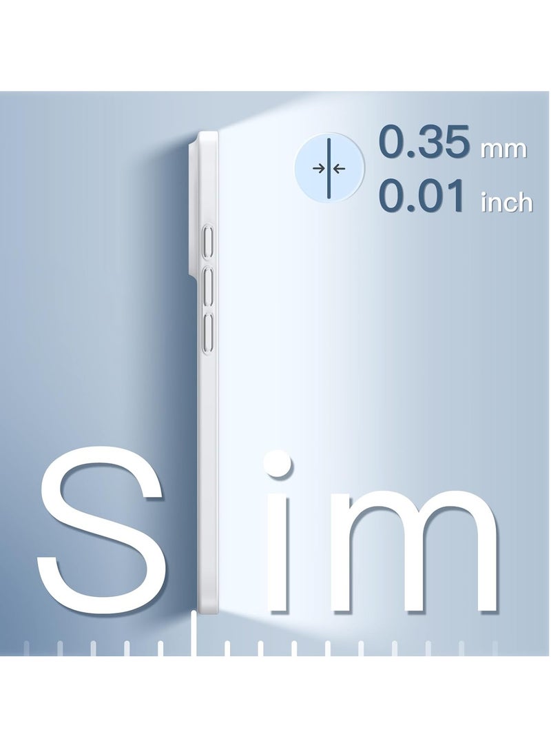 Ultra-Slim 0.35mm Case for iPhone 16 Pro (6.3 Inch) – Lightweight Matte Finish, Full Camera Lens Protection, Minimalist Hard Cover (White Titanium) - Image 3