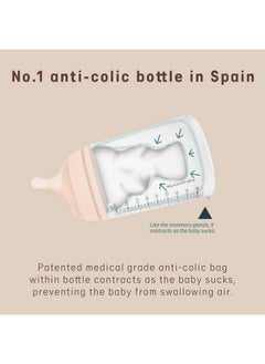 SUAVINEX Suavinex Zero Zero Anti Colic Baby Bottle, No 1 Spanish Baby Bottle Brand, Minimizes Bottle Rejection & Nipple Confusion, Perfect for Breastfeeding Babies, Medium Flow, 2 Pk 9 oz, Fair  - Image 4