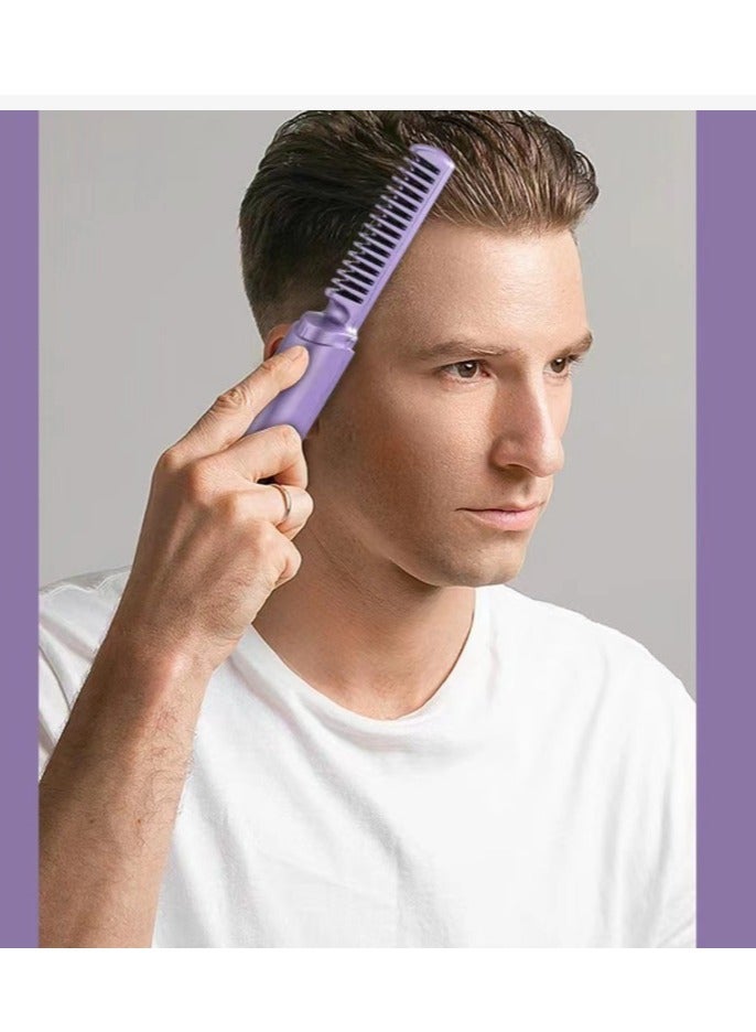 Rechargeable Mini Hair Straightener, 2 in 1, Anti-Scald Hair Dryer Brush and Curler, Lightweight  Mini for Travel, Portable Wet  Dry Styling Tools, Hair dryer and Hair Curler - Image 2