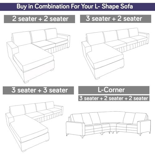 HOKIPO Polyester, Spandex Elastic Stretchable Triple Seater Sofa Cover (AR-4095-D21) Pastel Diamond - Image 4