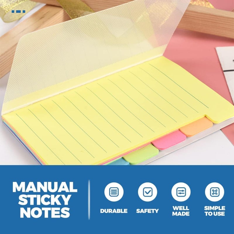 X spring Sticky Notes Set, 2 Pcs Sticky Tabs, Tabbed Self Stick Lined Bright Colors Note, Divider Sticky Notes Tabs, School Supplies, 60 Ruled Notes Per Pack, 10 15 Cm - Image 2