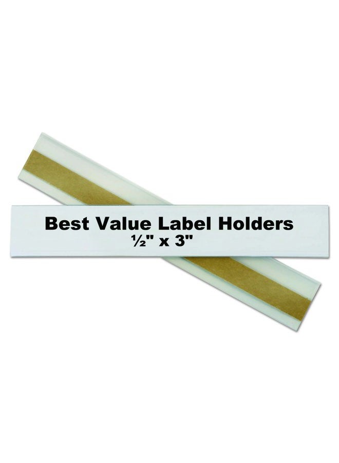 C-Line Self-Adhesive Label Holders, Top Load, 0.5 x 3, Clear, 50/Pack - Image 2