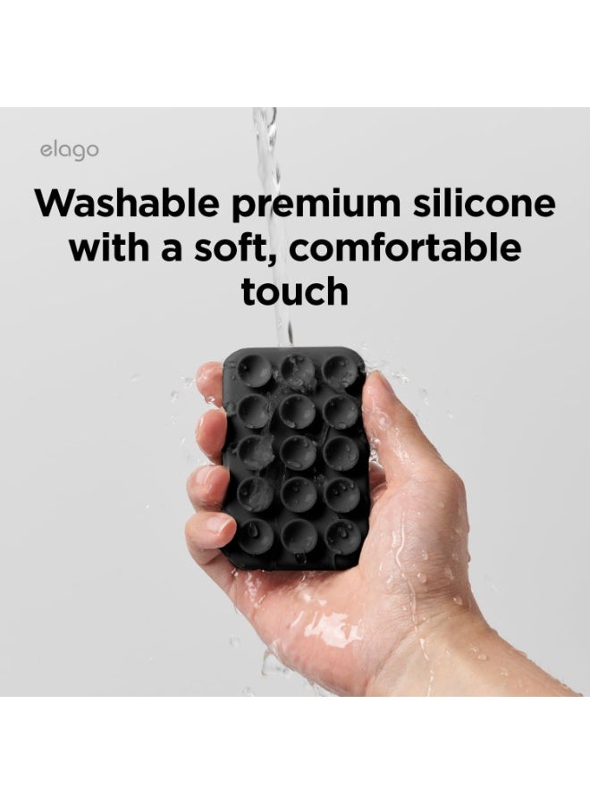 Elago Magnetic Suction Cup Phone Mount MagSafe Compatible Strong 15-Cup Micro Suction Wall Mirror Gym Dashboard Holder for iPhone 17/16/15/14/13/12 Series - Black - Image 3