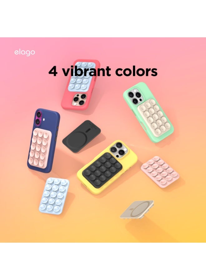 Elago Magnetic Suction Cup Phone Mount MagSafe Compatible Strong 15-Cup Micro Suction Wall Mirror Gym Dashboard Holder for iPhone 17/16/15/14/13/12 Series - Black - Image 2