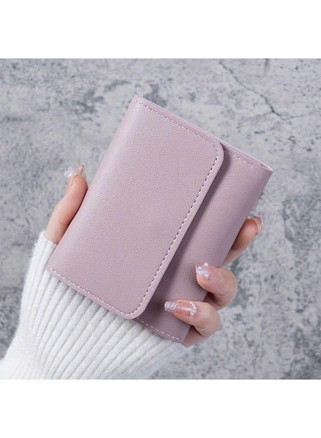Ladies' Small Wallet, Slim Trifold Credit Card Wallet, ID Window Small Wallet, Suitable for Travel or As A Gift (Pink) - Image 1