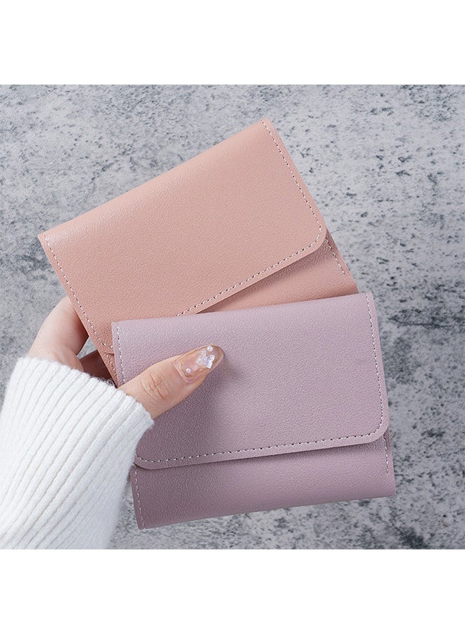 Ladies' Small Wallet, Slim Trifold Credit Card Wallet, ID Window Small Wallet, Suitable for Travel or As A Gift (Pink) - Image 3