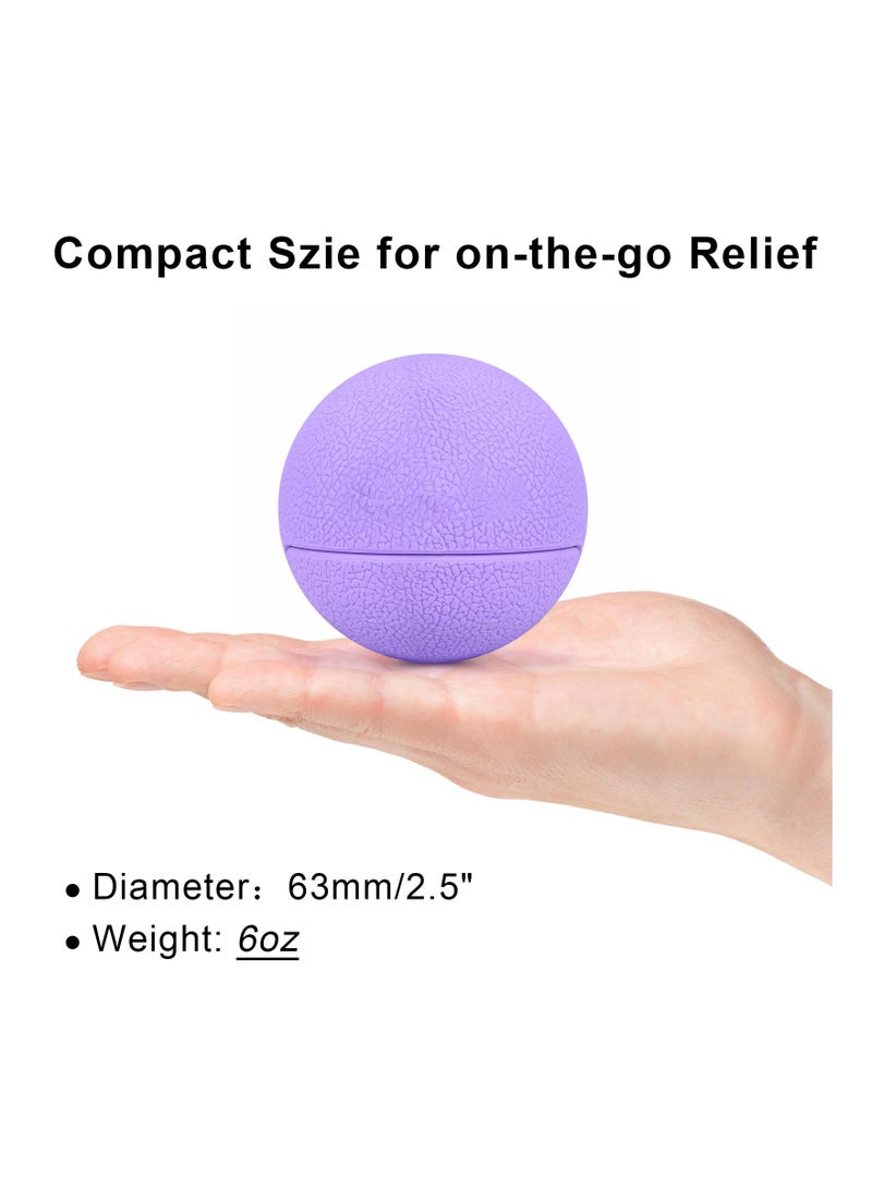 SYOSI Massage Lacrosse Balls Therapy for Sore Muscles Shoulders Neck Back Foot Body Deep Tissue Trigger Point Muscle Knots Yoga and Myofascial Release Purple  - Image 5