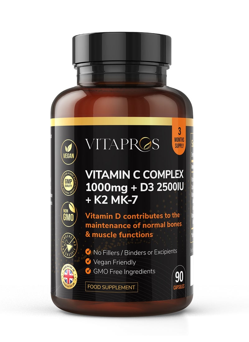 VITAPROS - VITAMIN C COMPLEX 1000mg + D3 2500IU + K2 MK-7 - Image 1