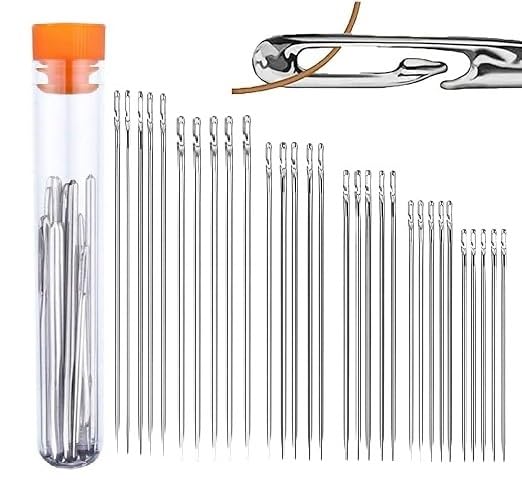 ZIVIK 30 Pcs Self Threading Sewing Needles with Plastic Case | Easy Thread Side Slot Needles in 6 Sizes for Quilting Embroidery Tailoring and Hand Stitching Repairs (Self-Threading Quilting Needles-30 Pcs) - Image 1