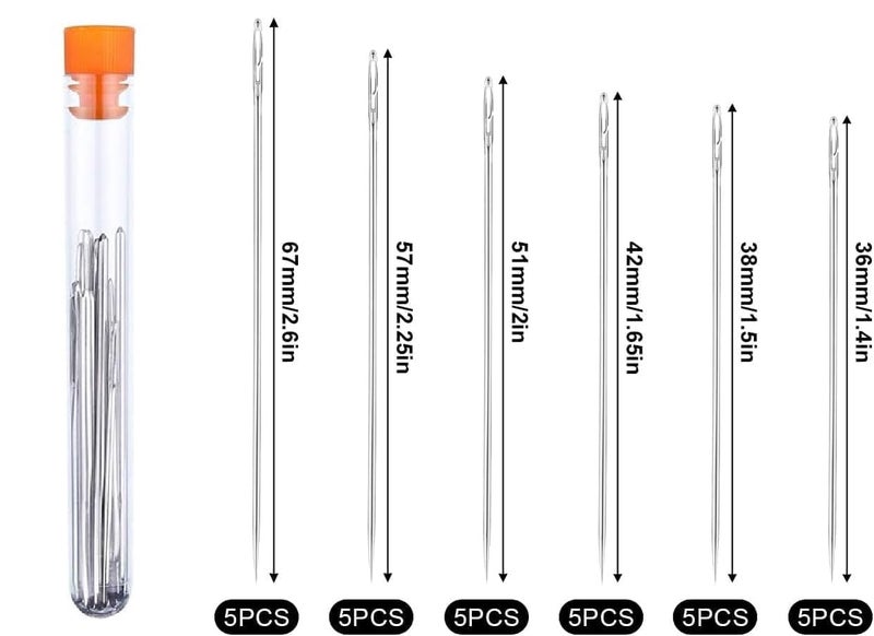 ZIVIK 30 Pcs Self Threading Sewing Needles with Plastic Case | Easy Thread Side Slot Needles in 6 Sizes for Quilting Embroidery Tailoring and Hand Stitching Repairs (Self-Threading Quilting Needles-30 Pcs) - Image 2