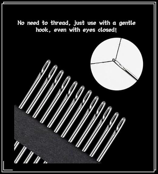 ZIVIK 30 Pcs Self Threading Sewing Needles with Plastic Case | Easy Thread Side Slot Needles in 6 Sizes for Quilting Embroidery Tailoring and Hand Stitching Repairs (Self-Threading Quilting Needles-30 Pcs) - Image 4