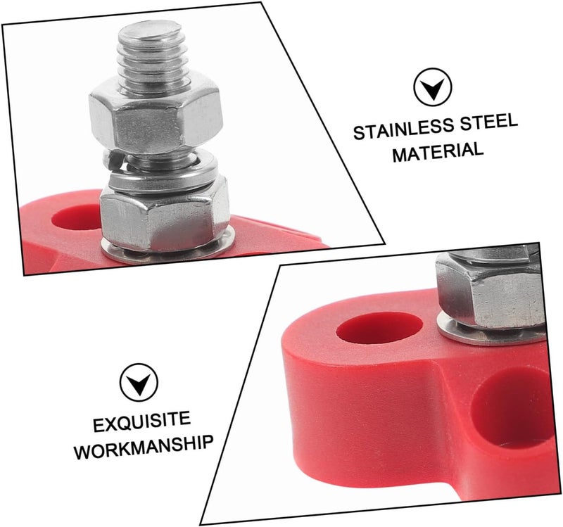 Vosarea 2Pcs Stainless Steel Battery Power Terminal Blocks for Vehicle Modification Reliable Distribution Junction Posts for Cars Rvs and Boats Coding and Installation - Image 3
