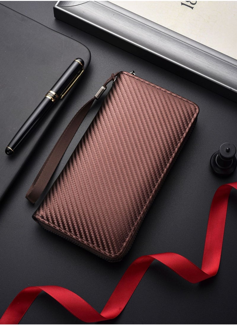 KUYING New Large Capacity Multi Card Business Handbag Zipper Wallet 
