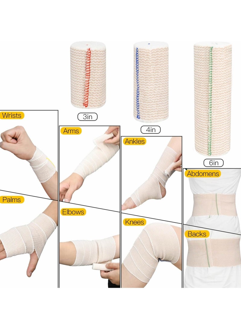 Generic 3 Packs Premium Elastic Bandage Wrap, Reusable Hook and Loop Compression Wrap Bandage for Knees, Anks, Wrists, Legs, Body(1×3 - Image 2