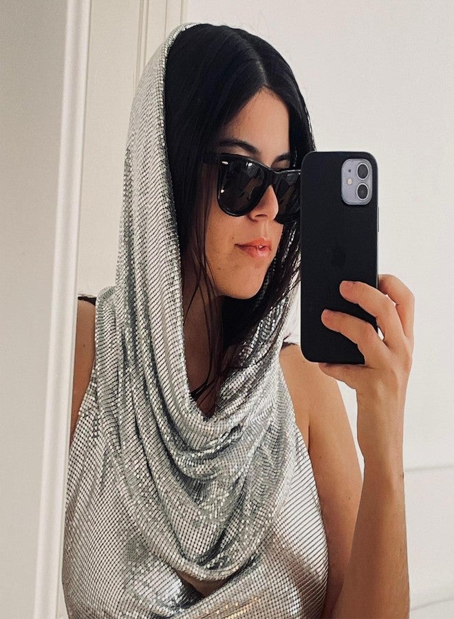 Ralcosuss Women’s Muslim Jersey Hijab Sparkle Metallic Sequins Glitter Head Scarf Hair Wrap Turban Headwear - Image 4