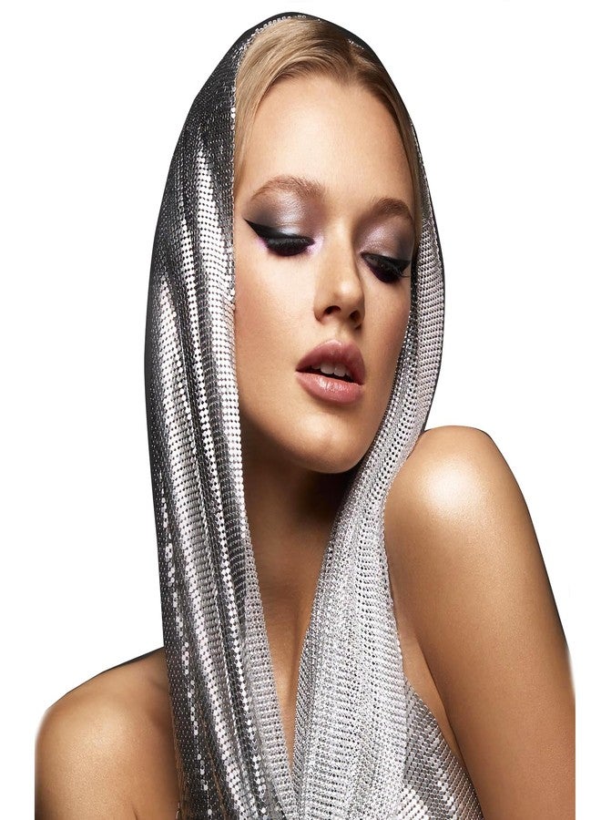 Ralcosuss Women’s Muslim Jersey Hijab Sparkle Metallic Sequins Glitter Head Scarf Hair Wrap Turban Headwear - Image 2