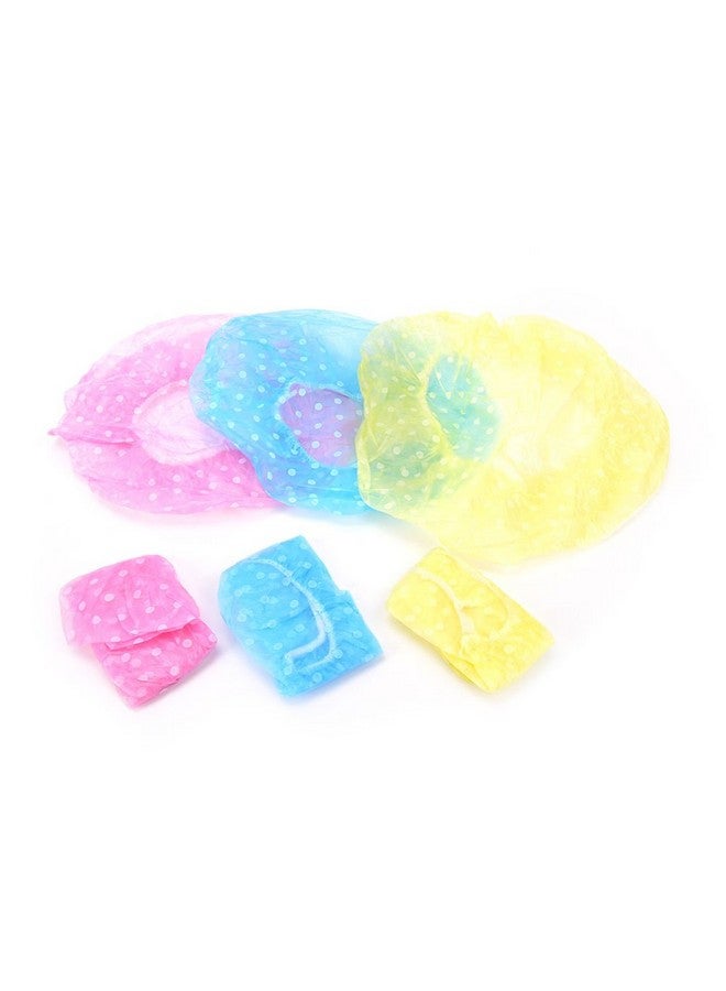 Magnusdeal Polka Dot Fancy Shower Caps, Waterproof Bath Cap Bathing Hair Cap Salon Hat for Kids Adults, Lady Salon Spa with Elastic Band (One Size Fits All)- Assorted (Set of 9) (Set of 9) - Image 4