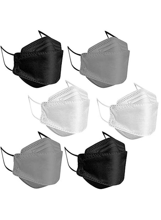 Shocknshop Nonwoven Fabric N95 Reusable Washable Face Mask Certified With Melt Blown 4 Layer For Men & Women Kf94 Masks (Black Grey White Without Valve Pack Of 6)  - Image 2