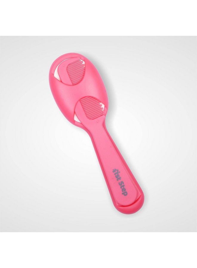 1st Step Matte Collection Easy Grip Compact Soft & Gentle Comb And Brush Grooming Setpink - Image 3