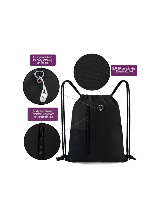 PROMASS Drawstring Sackpack Bag, Gymsack Bag With Pocket Gym Sports Bag Outdoor Exercise Running Swimming Backpack Unisex - Image 4