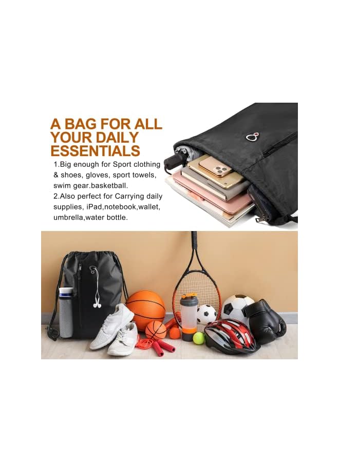 PROMASS Drawstring Sackpack Bag, Gymsack Bag With Pocket Gym Sports Bag Outdoor Exercise Running Swimming Backpack Unisex - Image 2