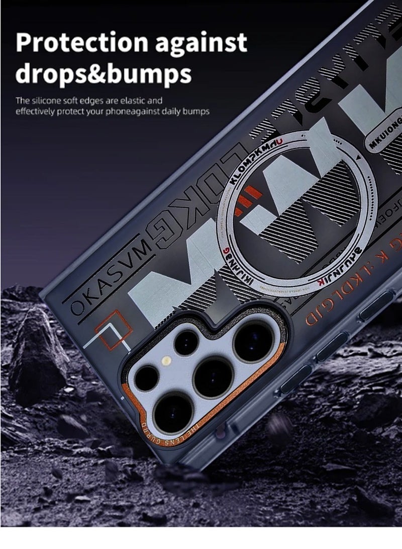 Techie حافظة TPU MWK مغناطيسية شفافة جمالية مع واقي عدسة كاميرا مرتفع لهاتف سامسونج جالاكسي S24 ألترا - بنفسجي داكن - Image 4