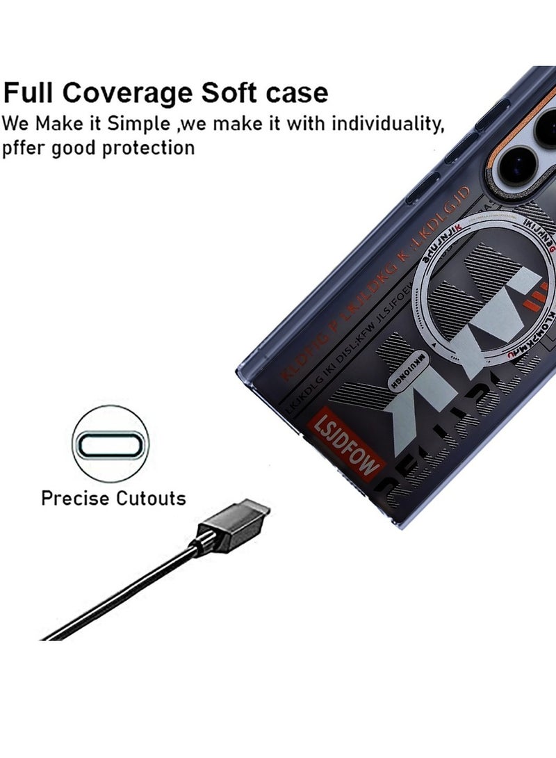 Techie حافظة TPU MWK مغناطيسية شفافة جمالية مع واقي عدسة كاميرا مرتفع لهاتف سامسونج جالاكسي S24 ألترا - بنفسجي داكن - Image 5